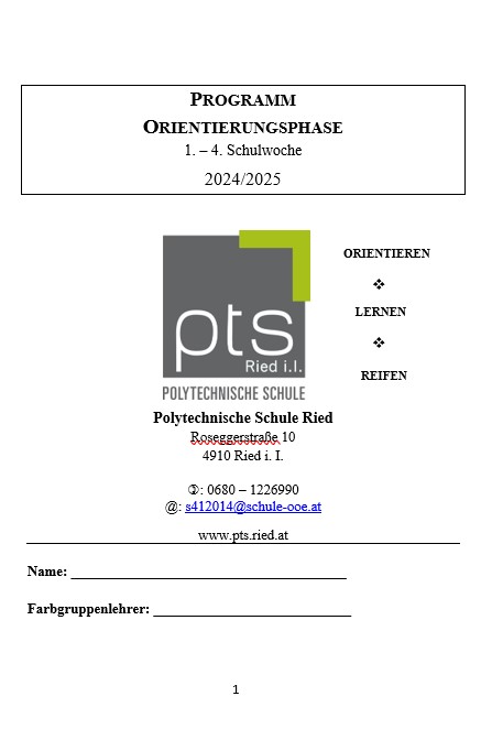 Infoheft Schulbeginn